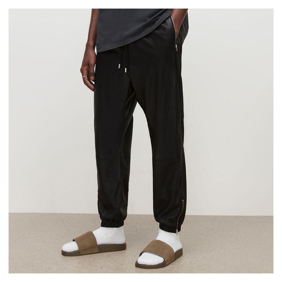 Black Kaita Satin Trousers main product photo