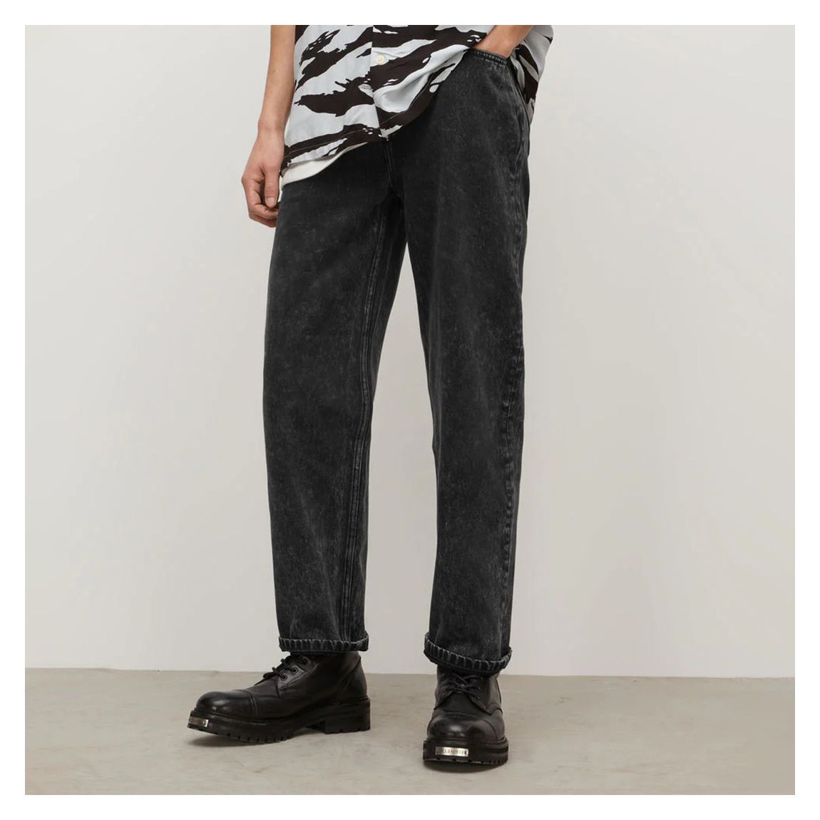 Washed Black Reeves Straight Jeans main product photo
