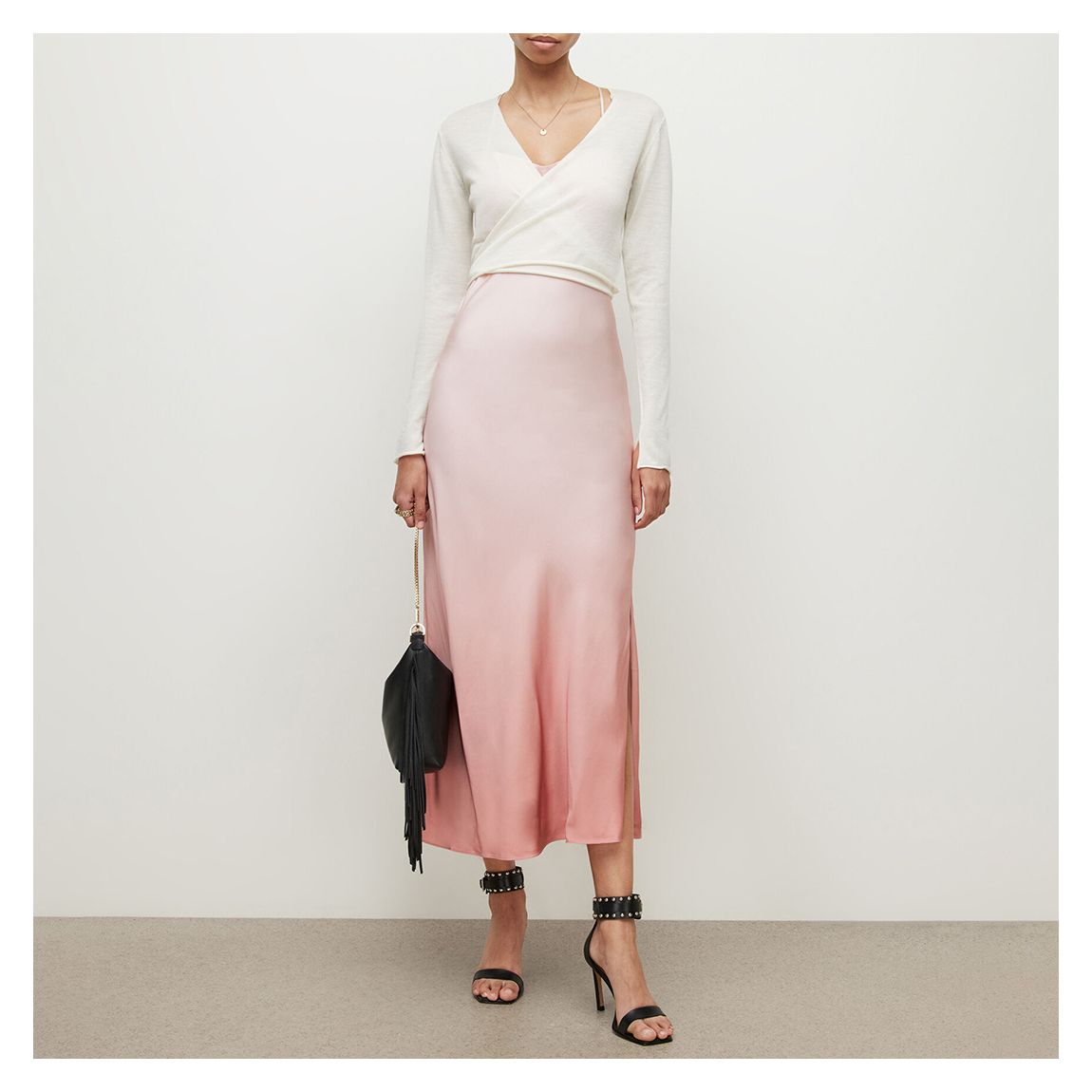 Pink 2-In-1 Ombre Merino Wool Slip Dress main product photo