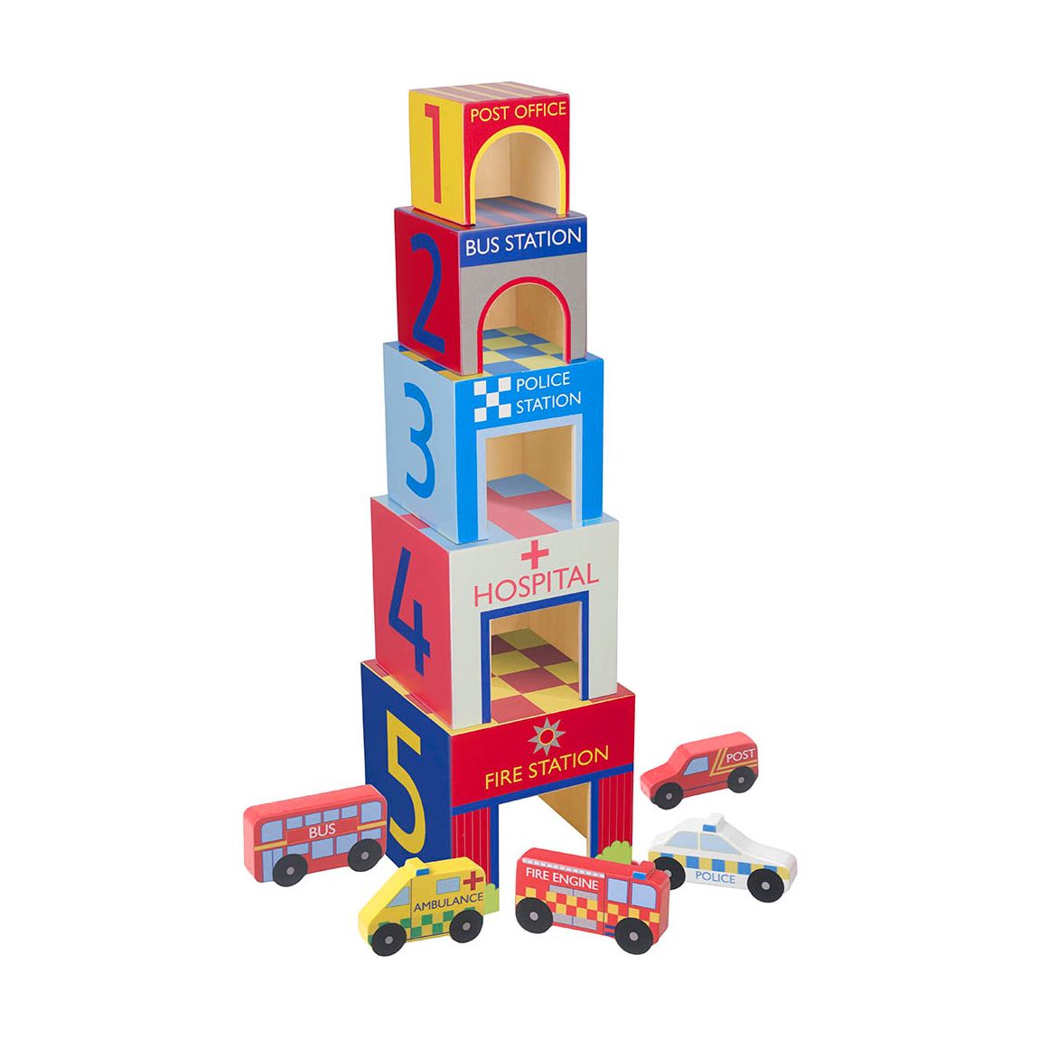 Emergency Services Wooden Stacking Cubes main product photo