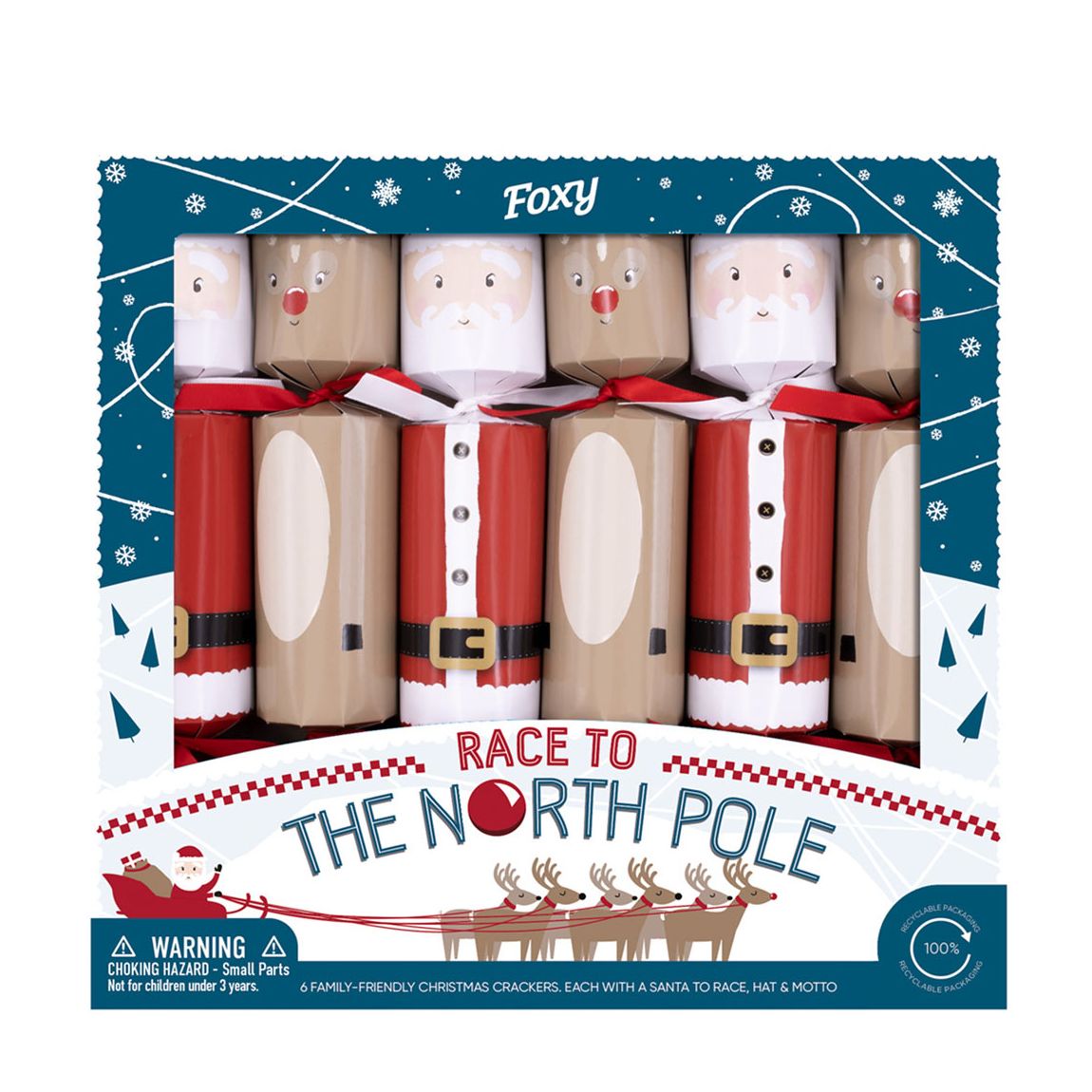 Set of 6 Race to the North Pole Crackers main product photo