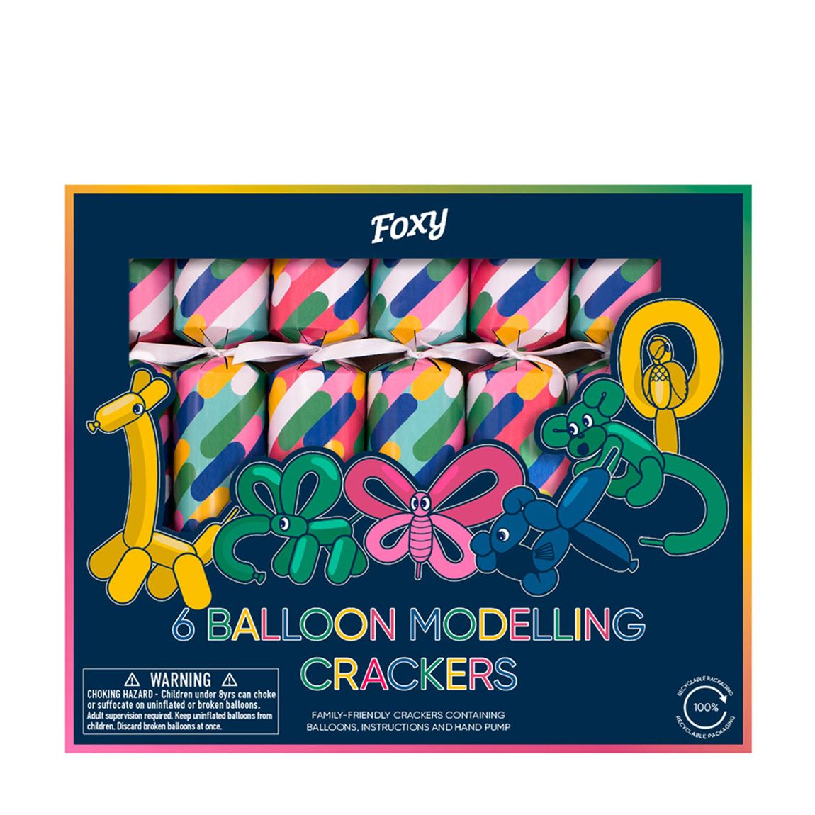 Set of 6 Bright Balloon Modelling Crackers main product photo