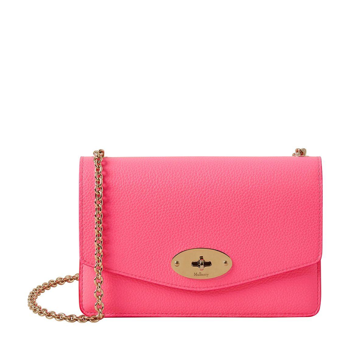 Neon Pink Small Heavy Grain Leather Darley Bag main product photo