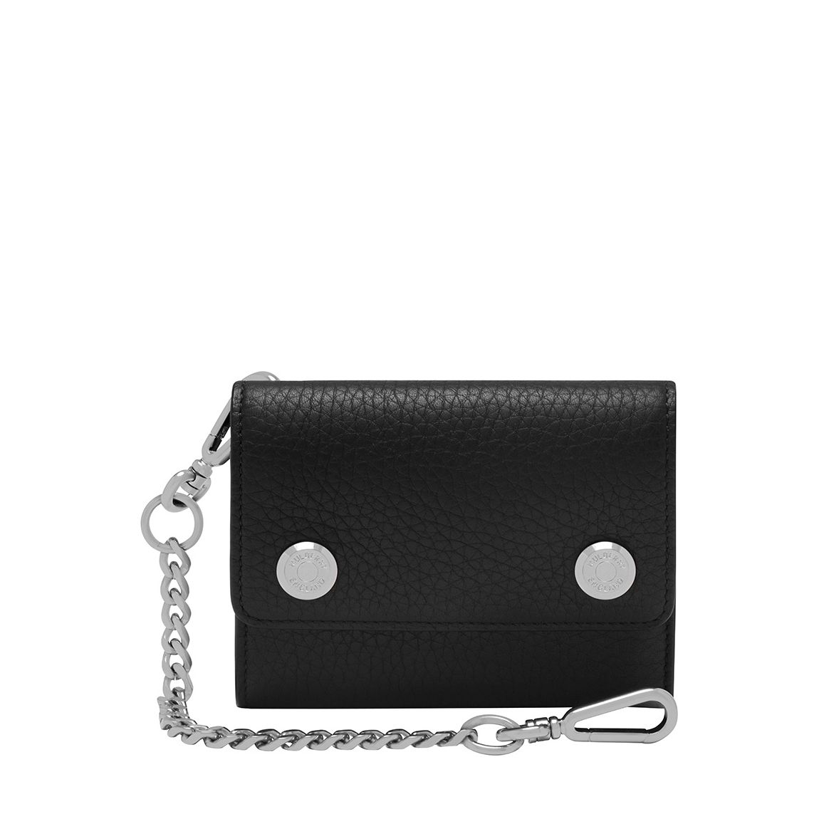 Black Heavy Grain Leather On Chain Wallet main product photo
