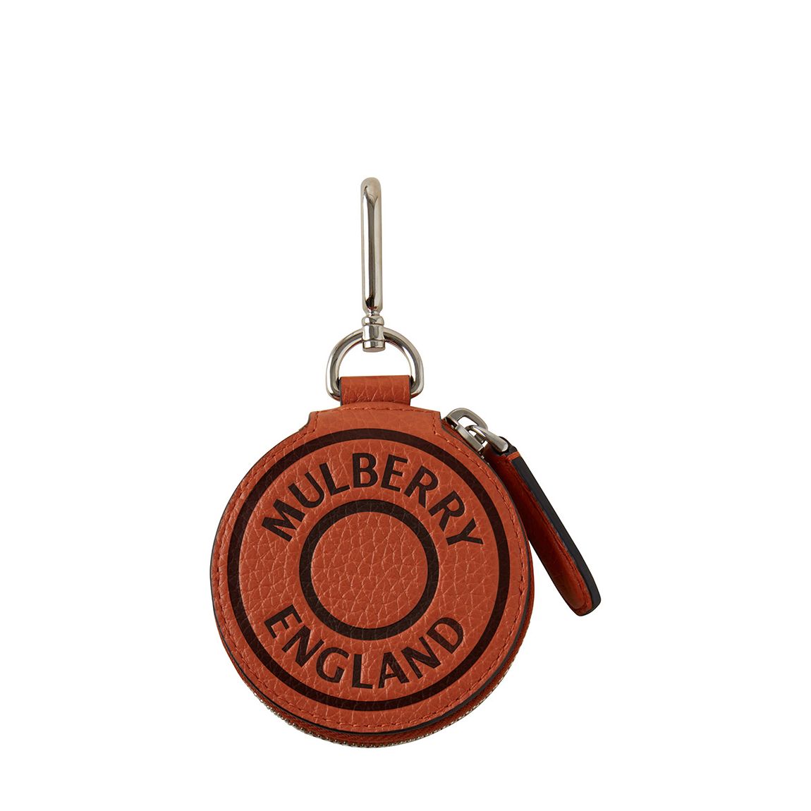 Rust Orange Heavy Grain Leather Round Pouch main product photo