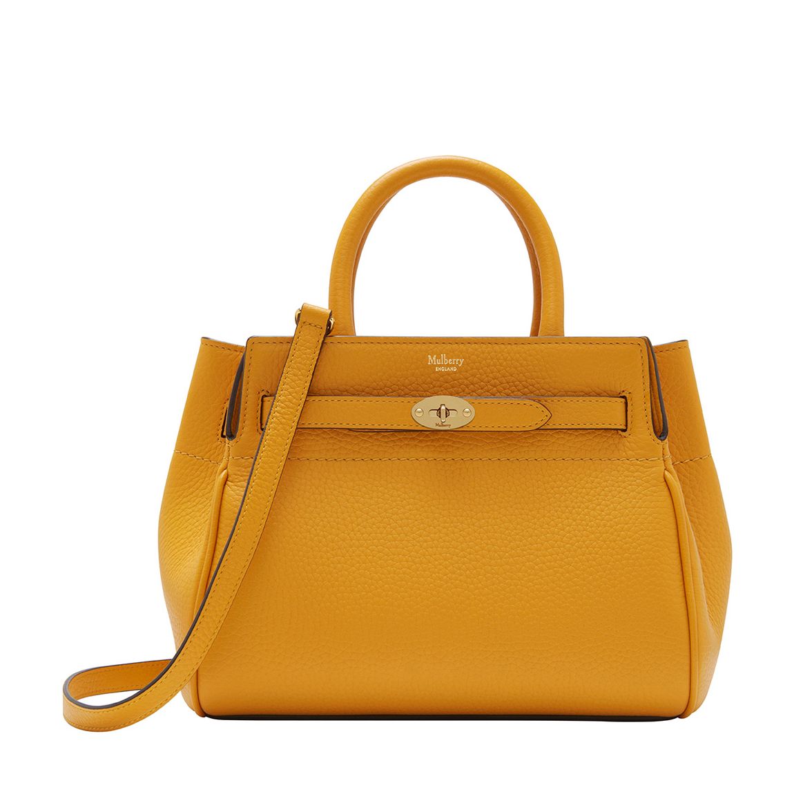 Deep Amber Small Bayswater Belted Heavy Grain Leather Bag main product photo