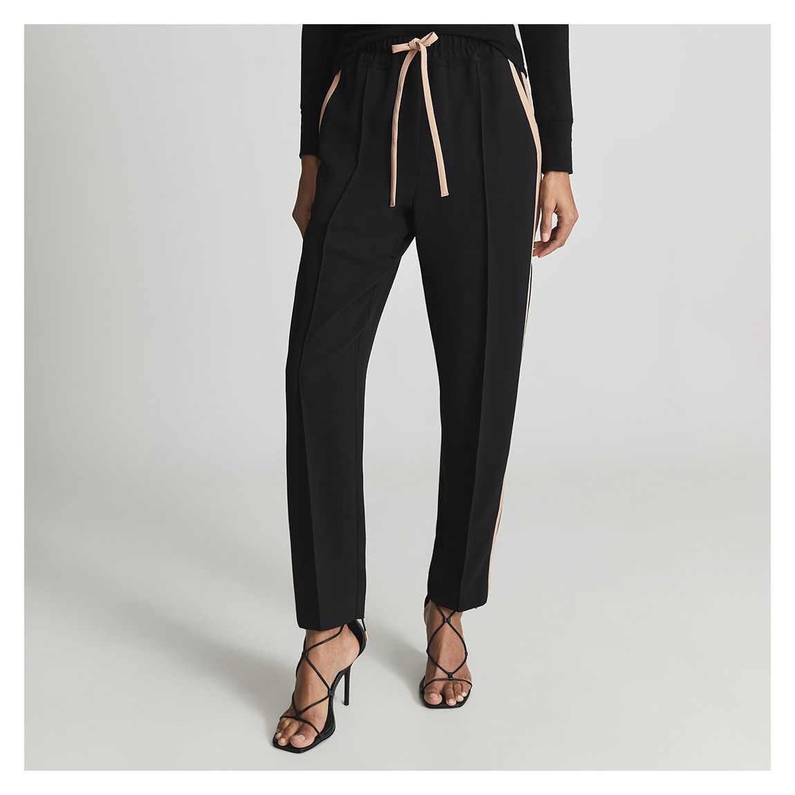 Black Frazer Side Stripe Tapered Trousers main product photo
