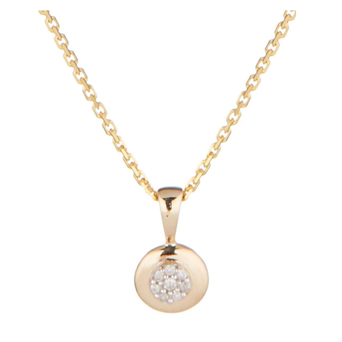 Gold '' Diamond Pendant Necklace main product photo