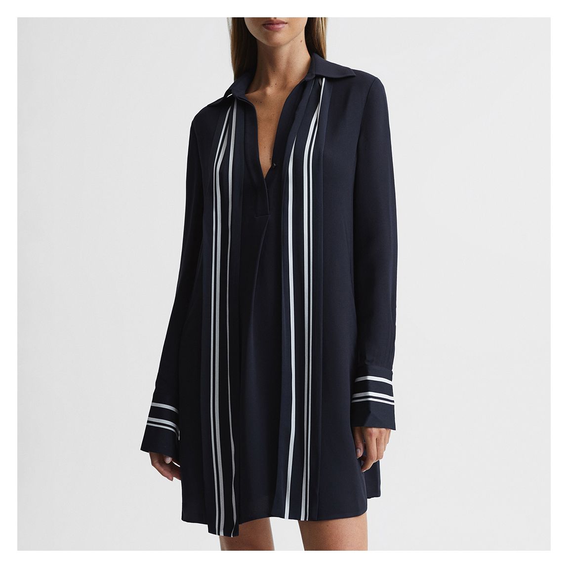 Navy Feya Stripe Mini Dress main product photo