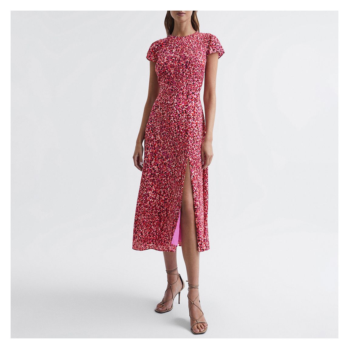 Red Livia Floral Print Dress main product photo