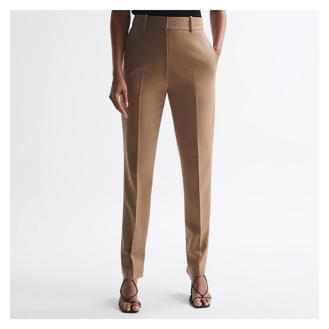 Camel Mara Wool Blend Slim Leg Trousers main product photo