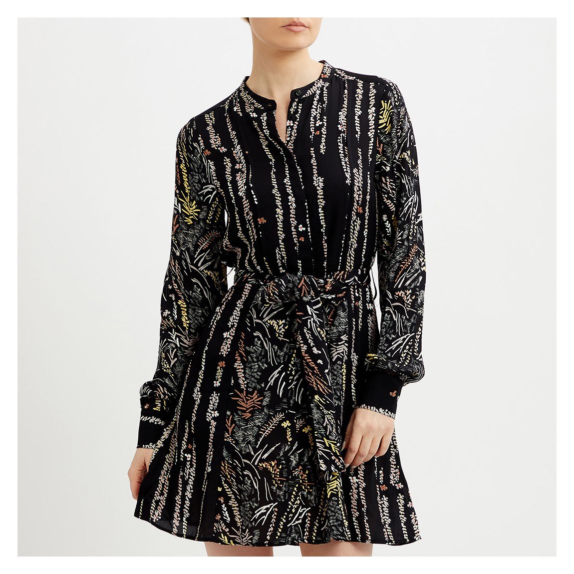 Black Leona Printed Flippy Dress main product photo
