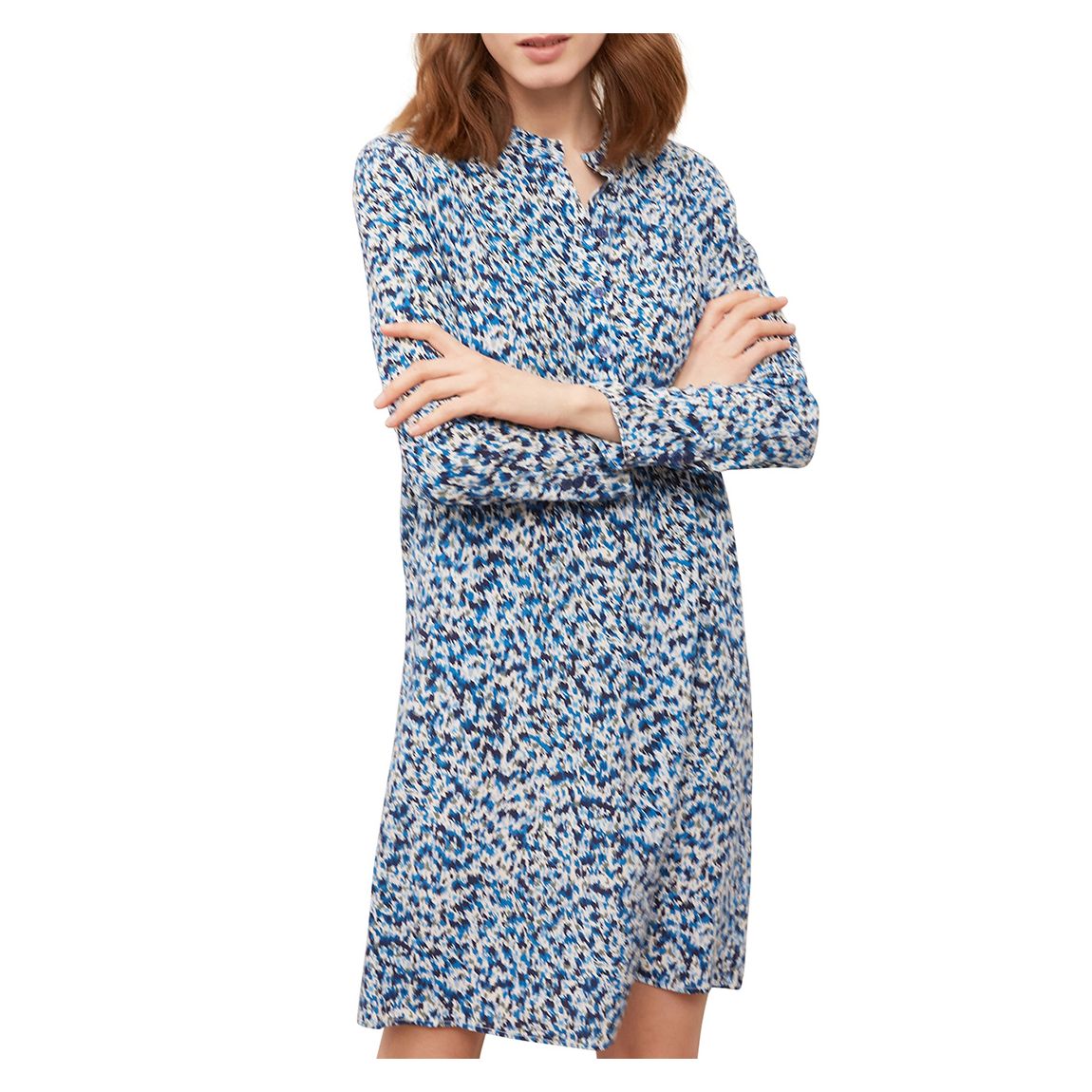 Multi Shaily Silk Button Front Printed Dress main product photo