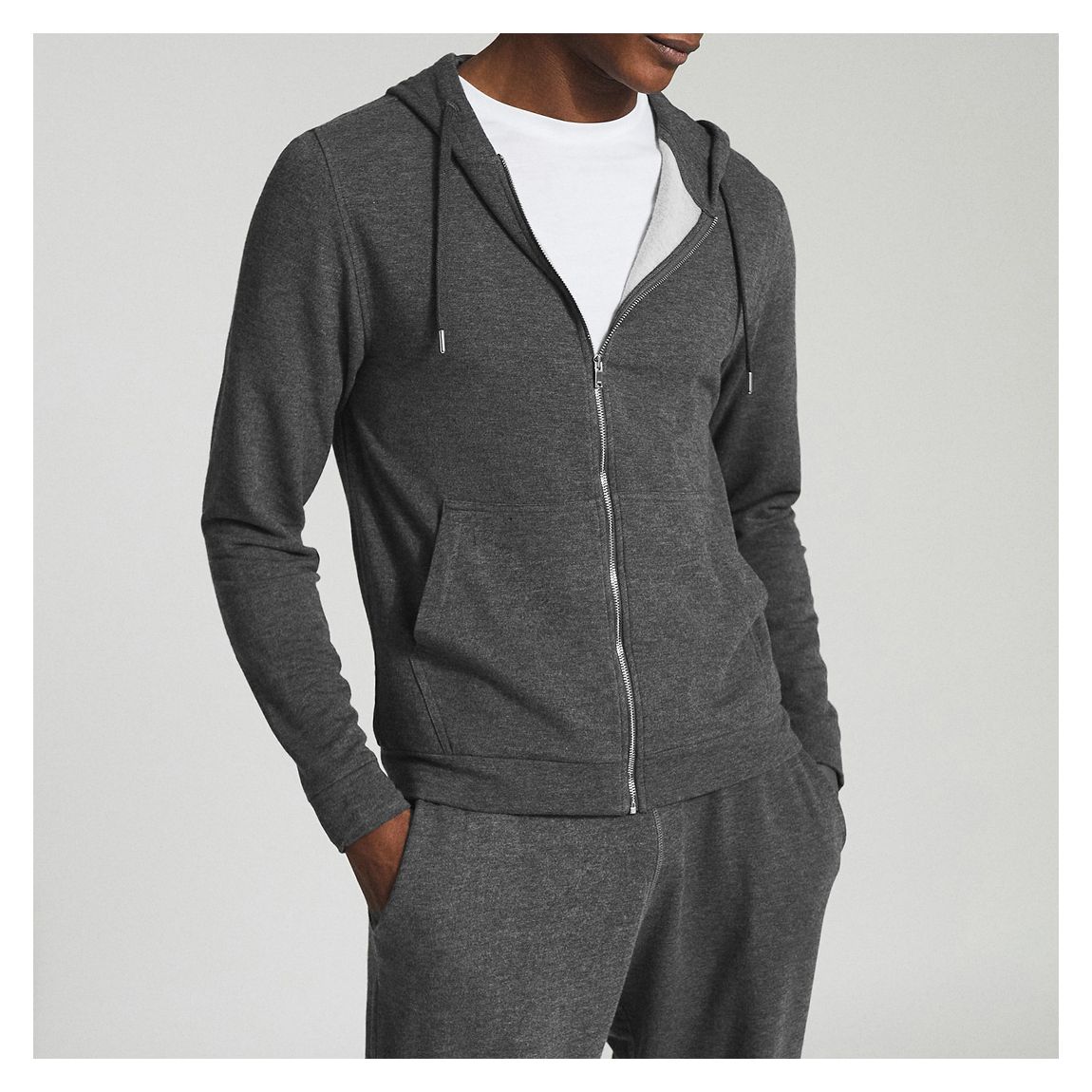 Dark Grey Greg Zipped Hoodie main product photo