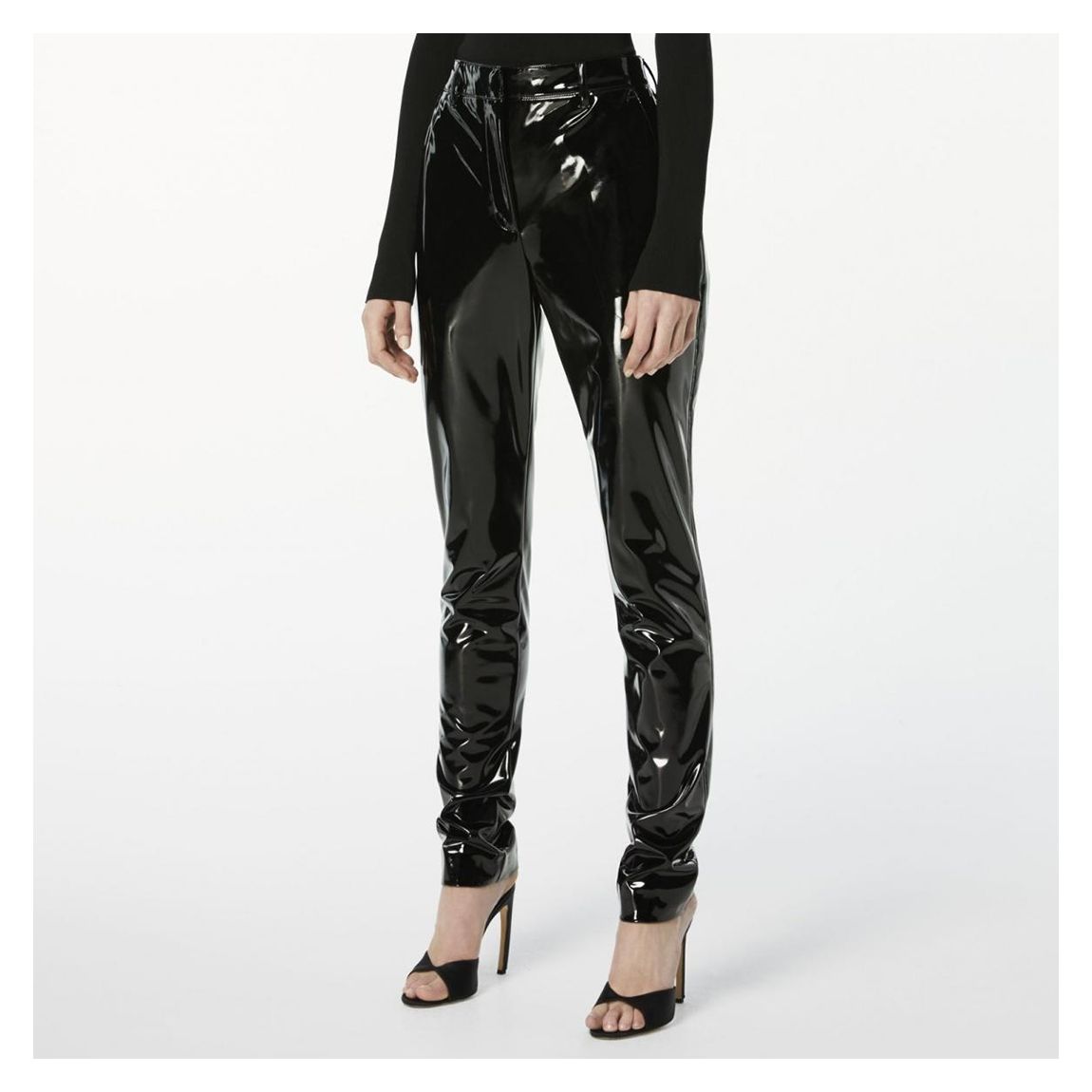 Black High Waist Slim Trousers main product photo