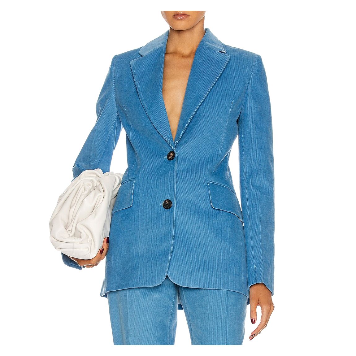 Light Blue Cotton Single Breasted Jacket main product photo
