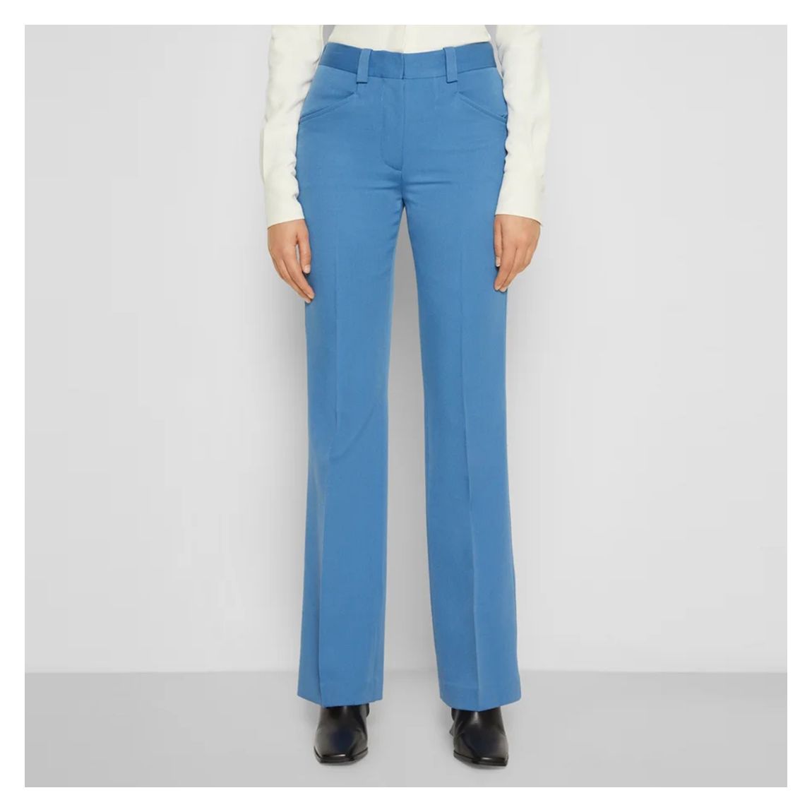 Light Blue Cotton Straight Leg Trousers main product photo