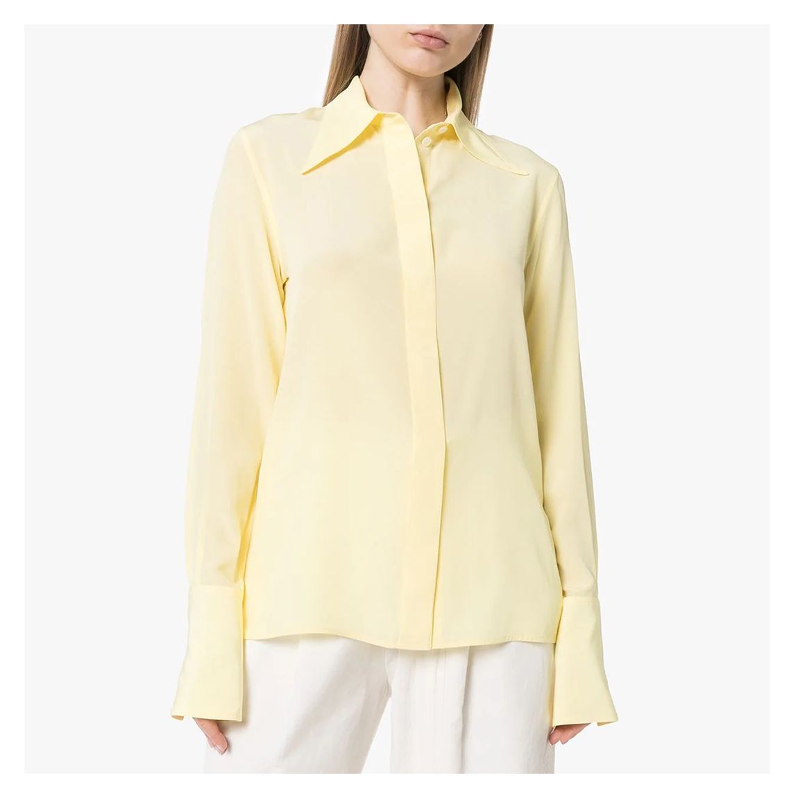 Yellow Silk 70'S Collar Shirt main product photo