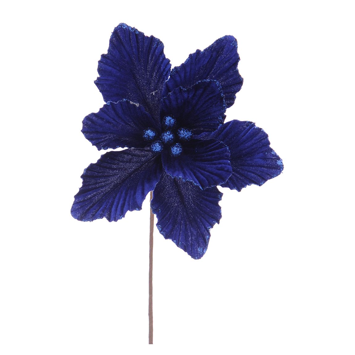 Set of 6 Dark Blue Magnolia Glitter Stem main product photo