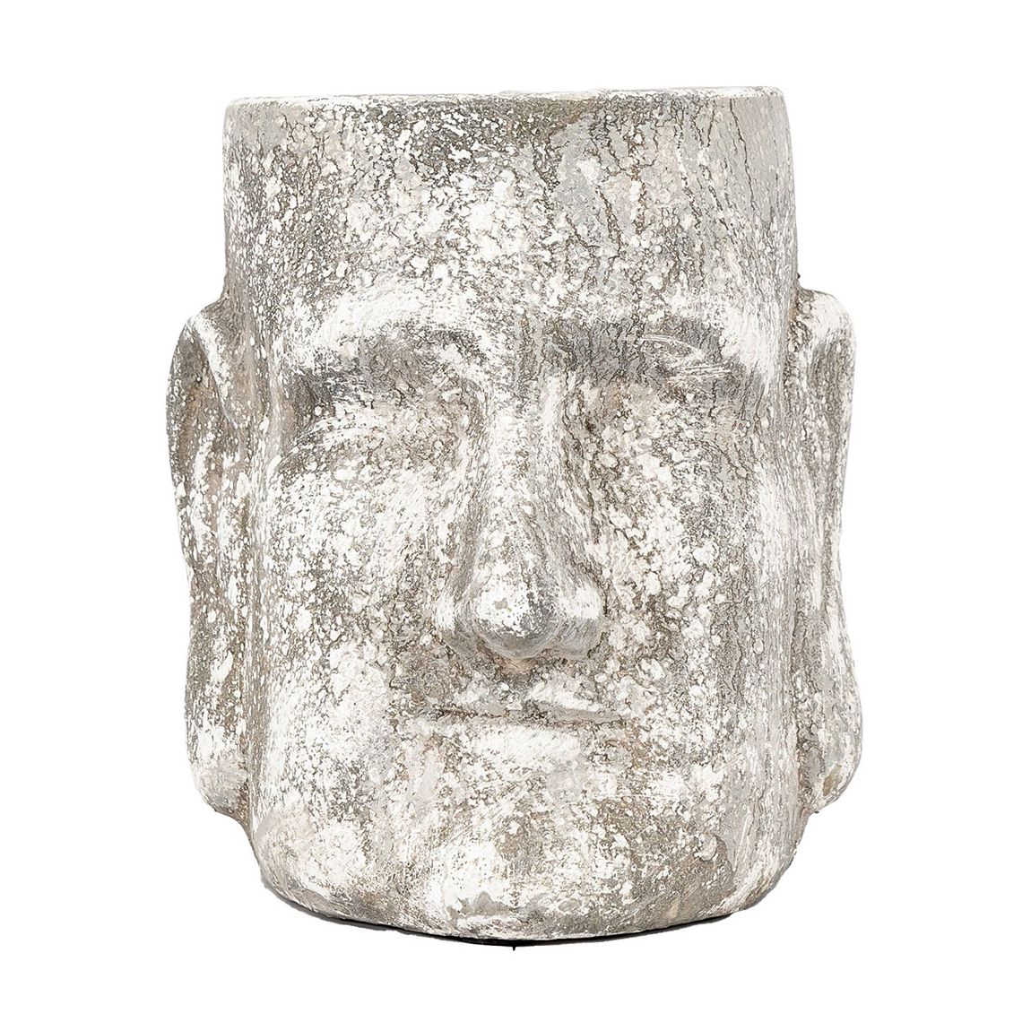 Male Head Planter Pot Antique White, Small main product photo