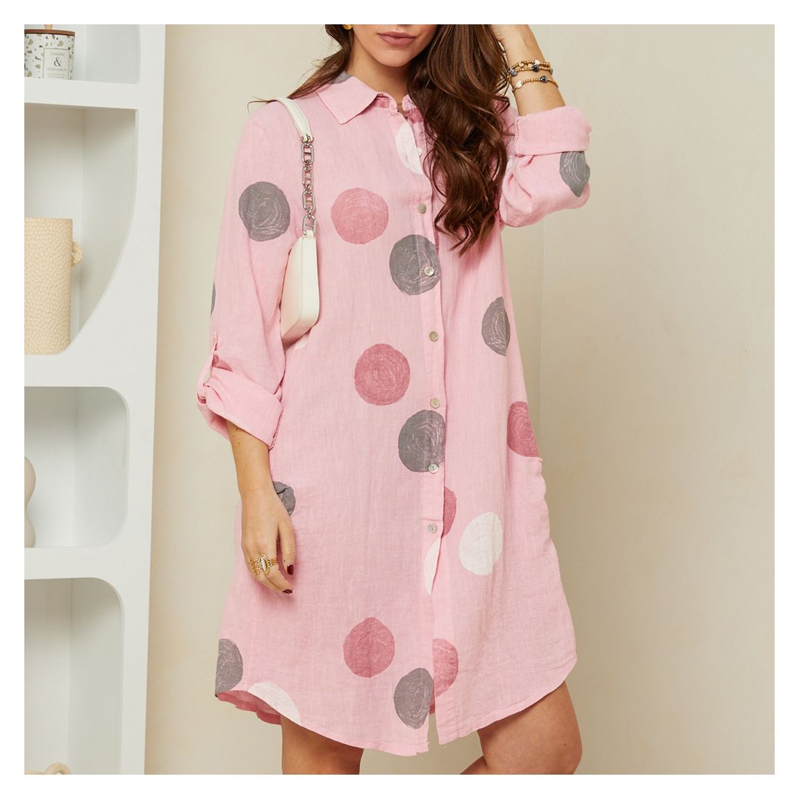 Pink Linen Dress main product photo
