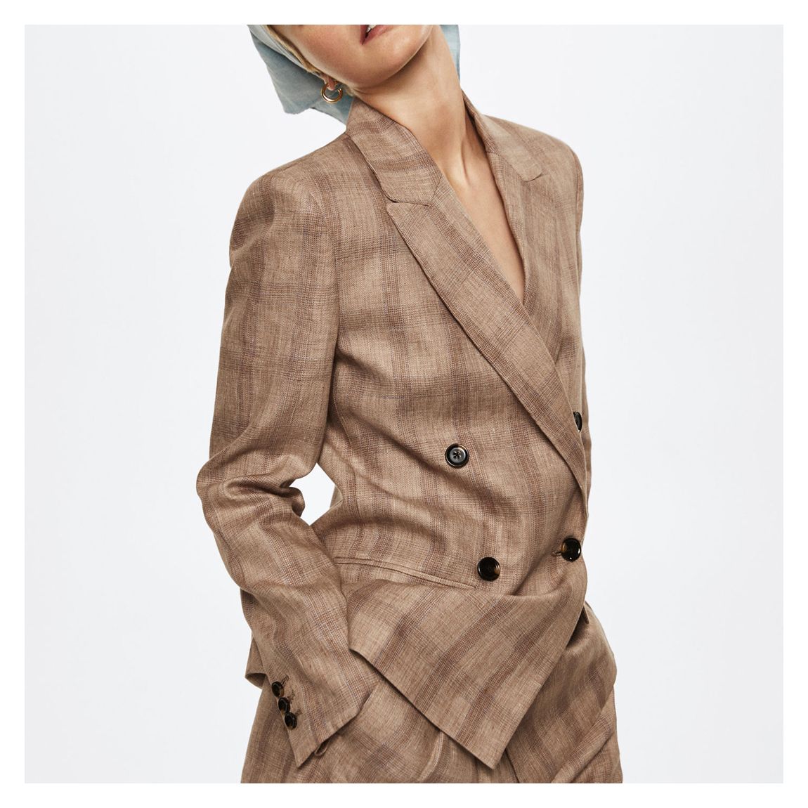 Multi Check Linen Blazer main product photo