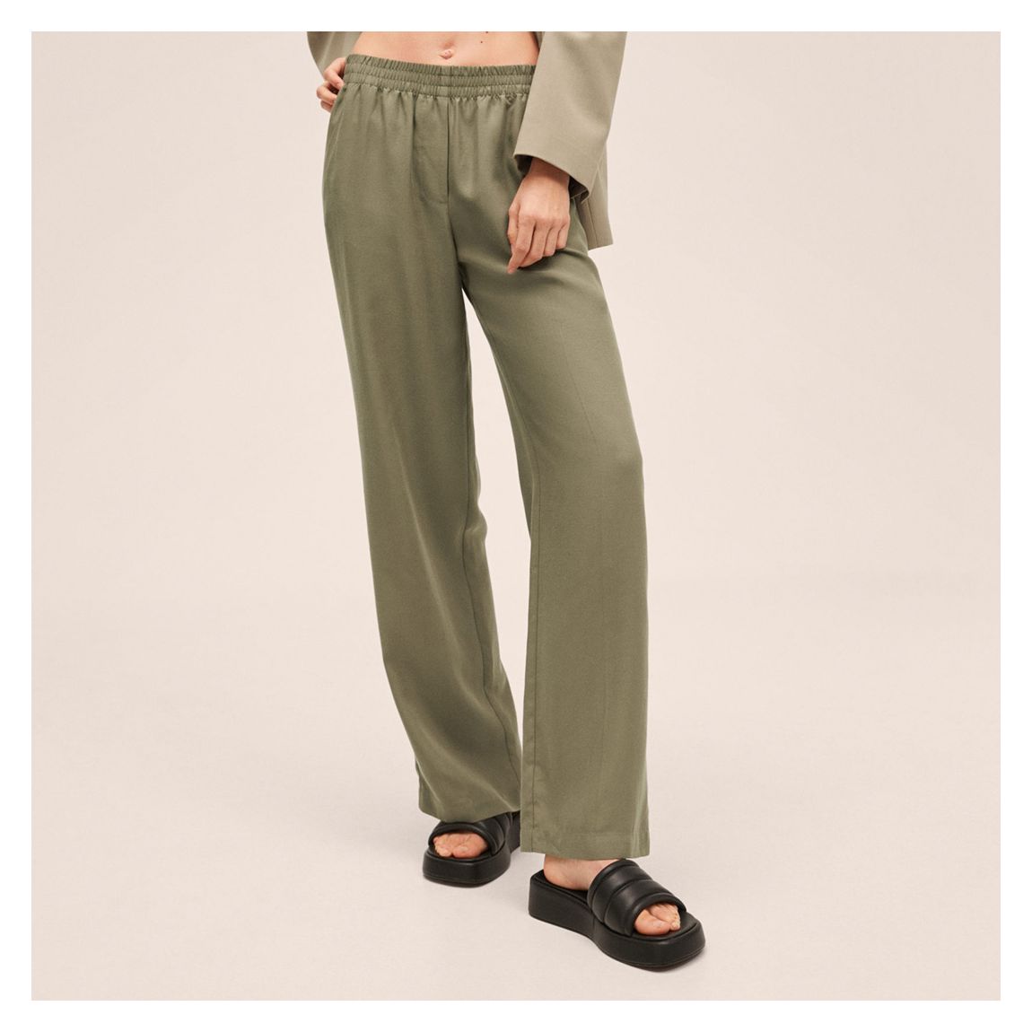 Khaki Straight Leg Trousers main product photo