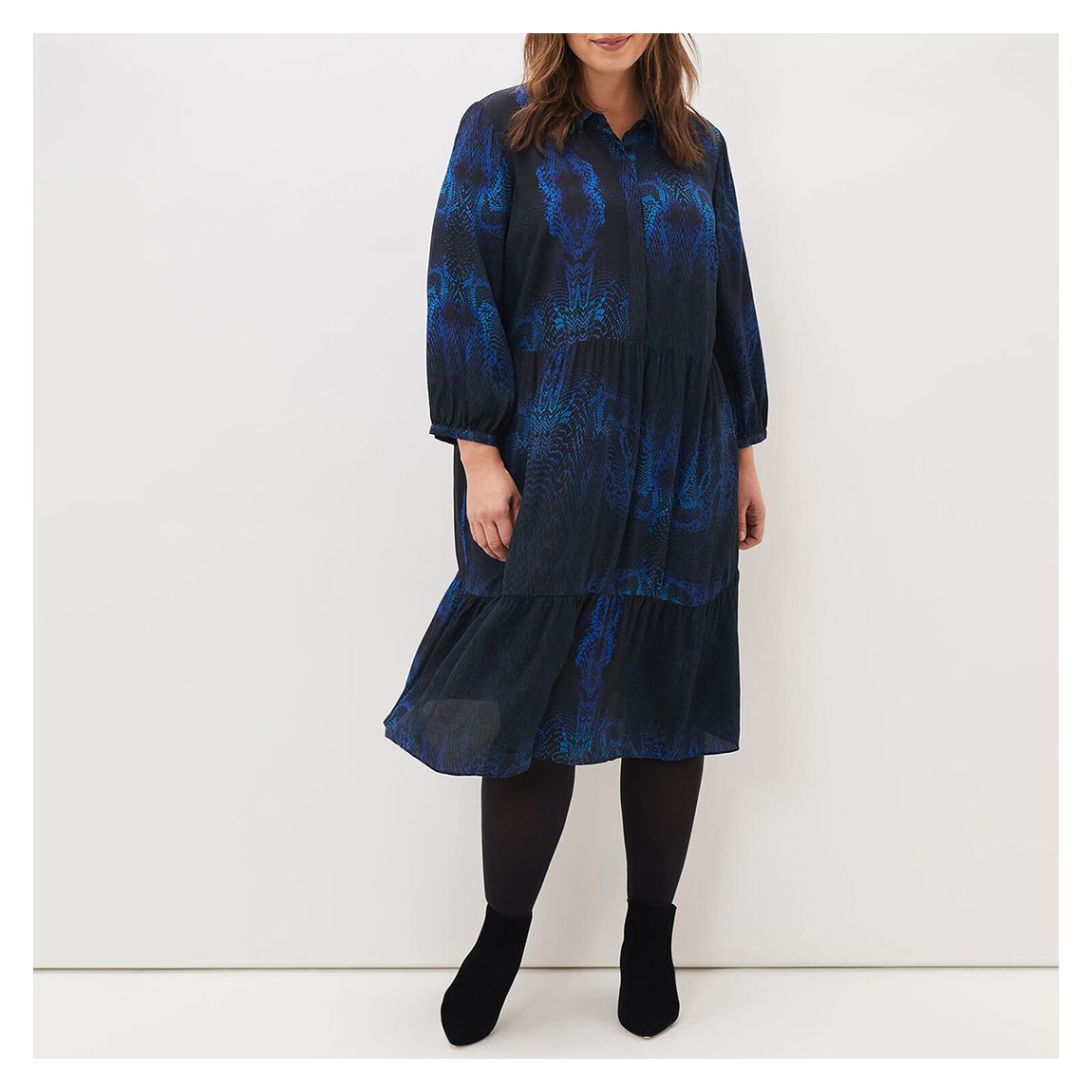 Blue Charlotte Snake Print Dress main product photo
