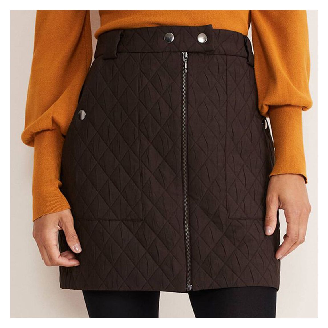 Brown Chaya Quilted Mini Skirt main product photo