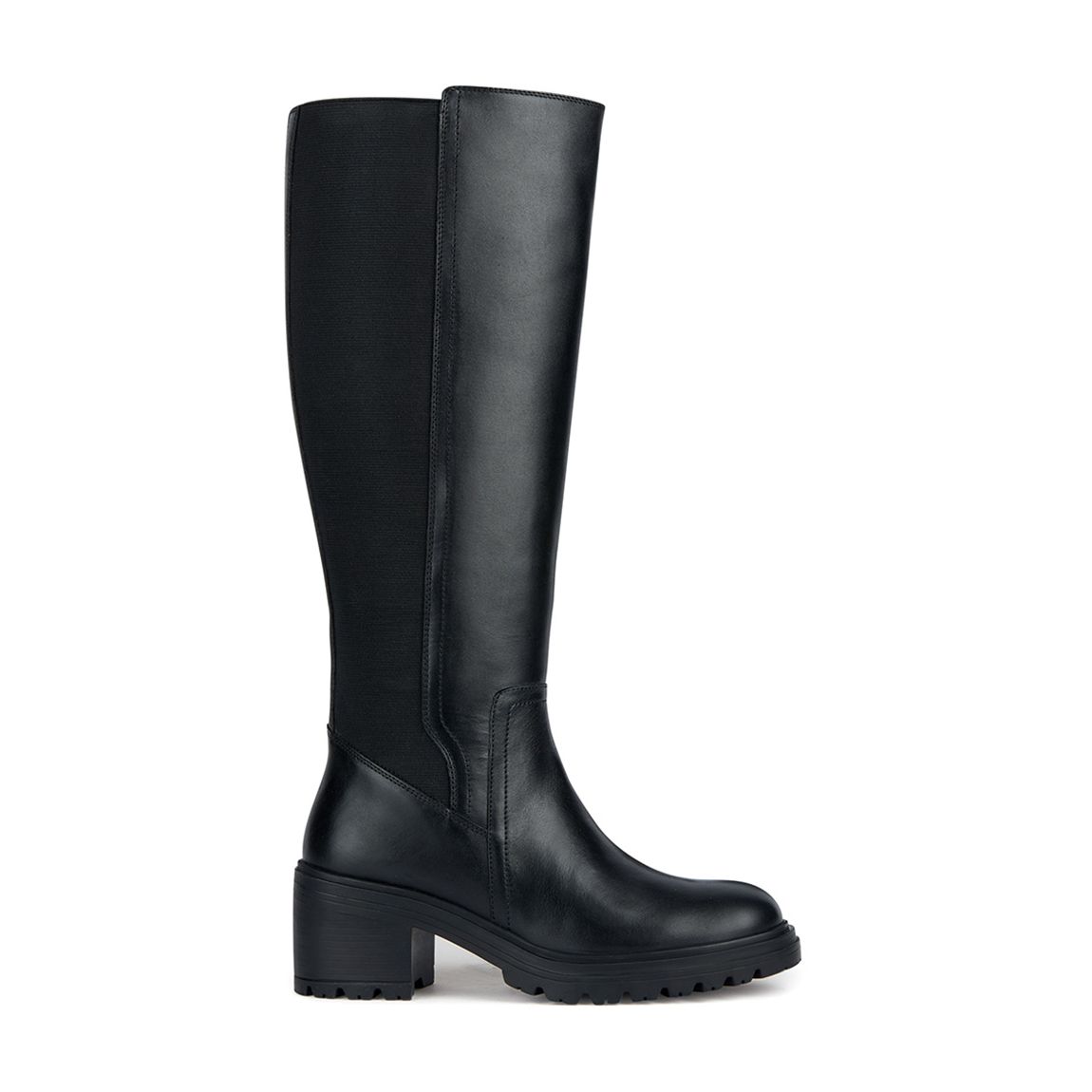 Black Damiana Leather Long Boots main product photo