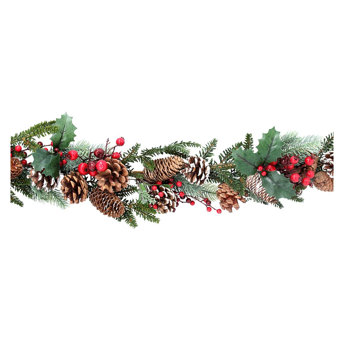 Fir Garland with Snowy Cones/Red Berries, 190cm main product photo