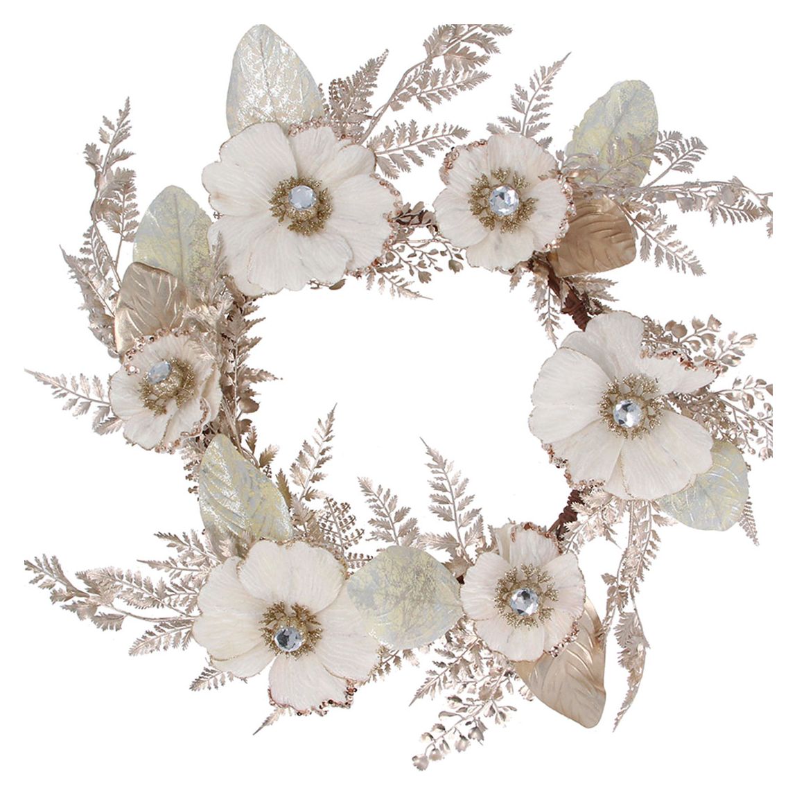 Magnolia Fern Cream/Gold Wreath, 80cm main product photo