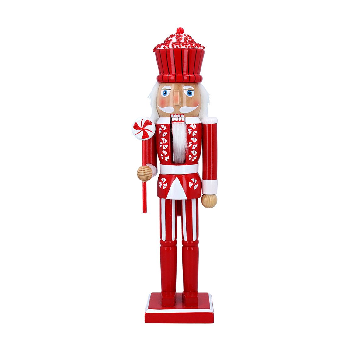 Red/White Wood Nutcracker Ornament main product photo