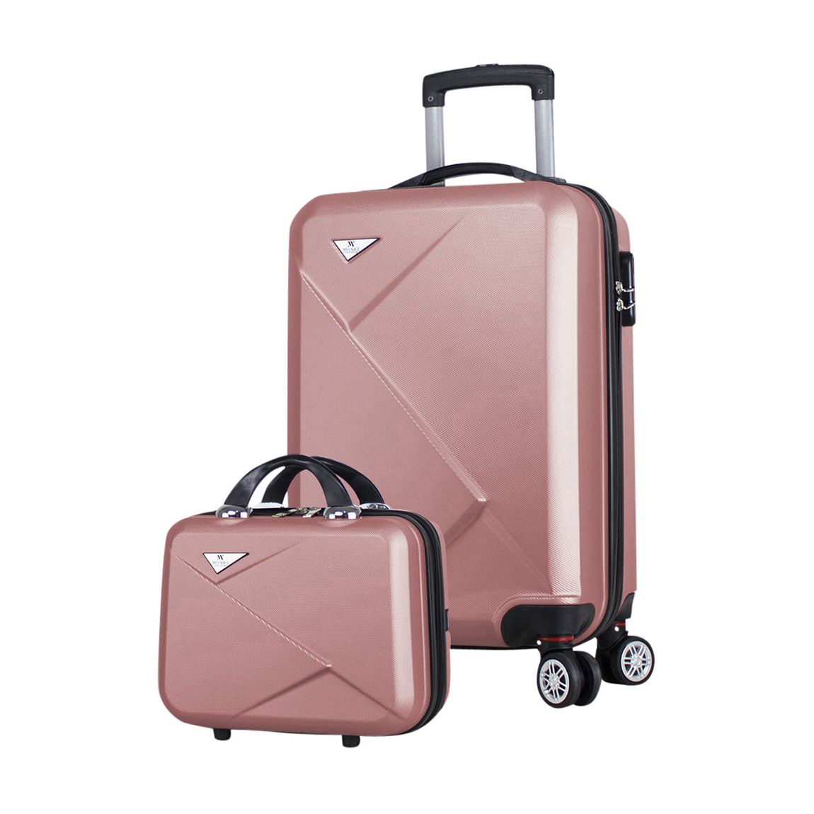 Rose Gold Cabin/Makeup Bag 2 Piece Suitcase Set main product photo