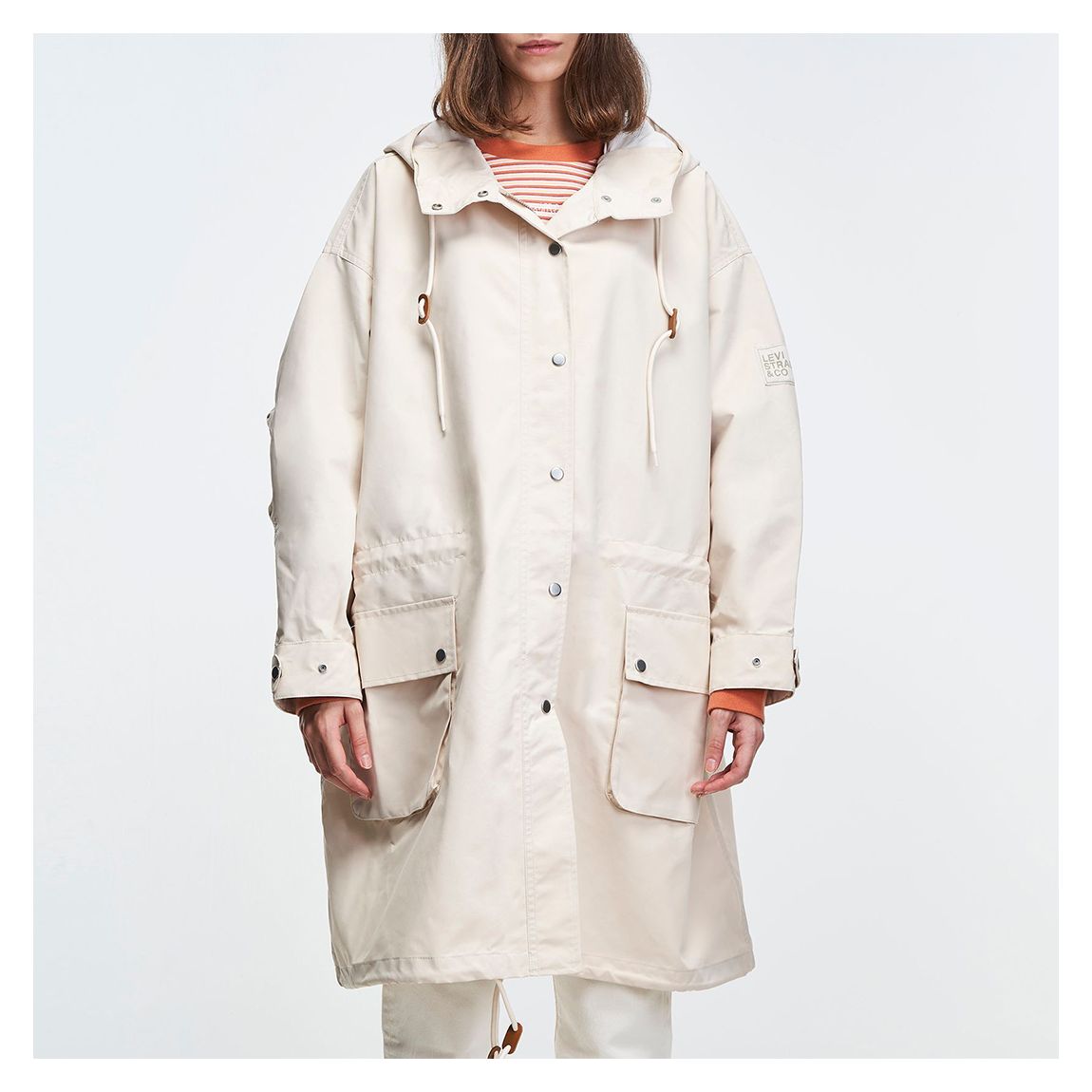 Ecru Oversized Raincoat main product photo