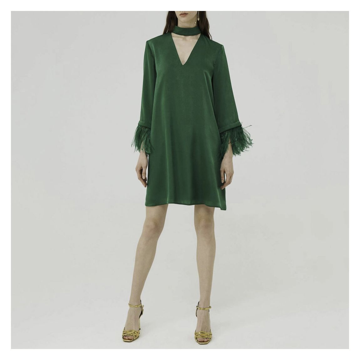 Green Egizio Feather Dress main product photo