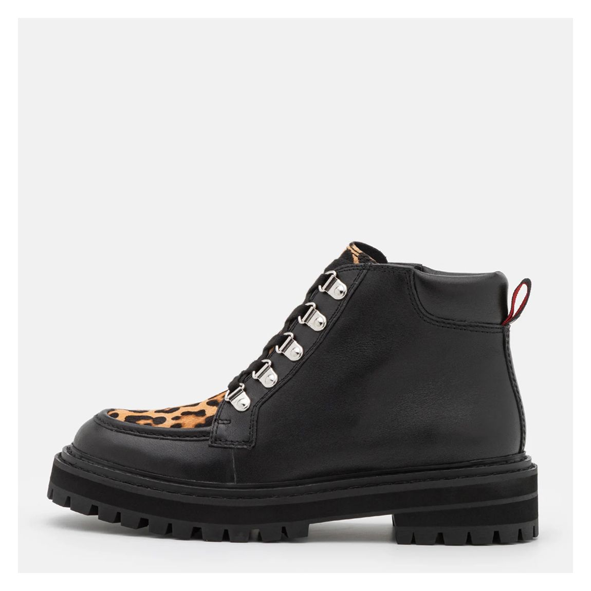 Black Leather Hiking Ankle Boots main product photo