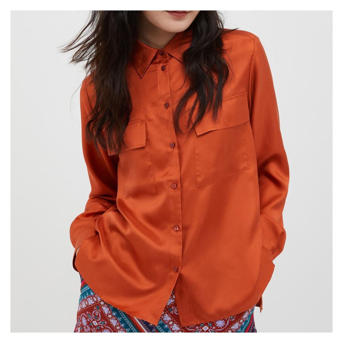 Rust Odometro Silk Blouse main product photo