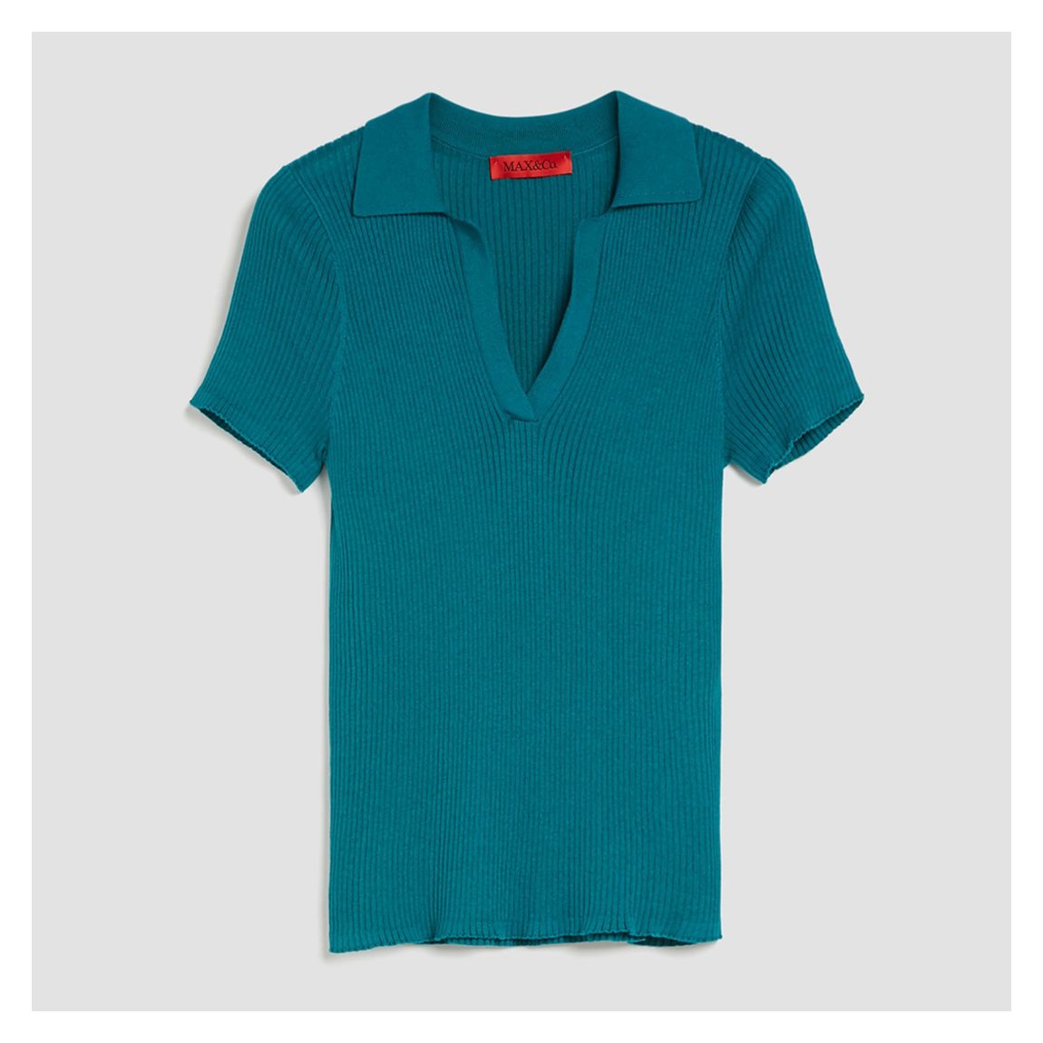 Teal Ribbed Sigma Polo Top main product photo