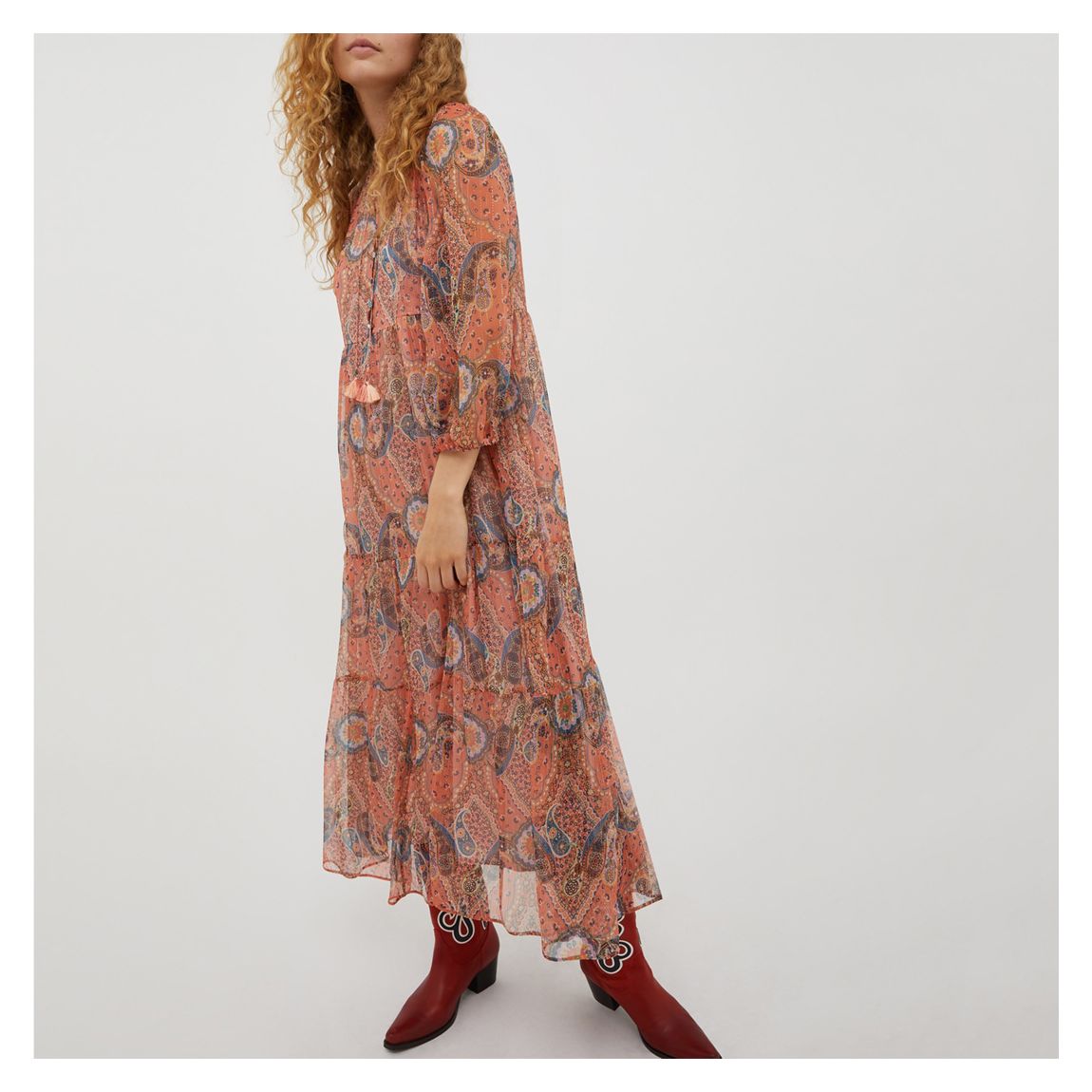 Coral Pattern Balzo Silk Dress main product photo