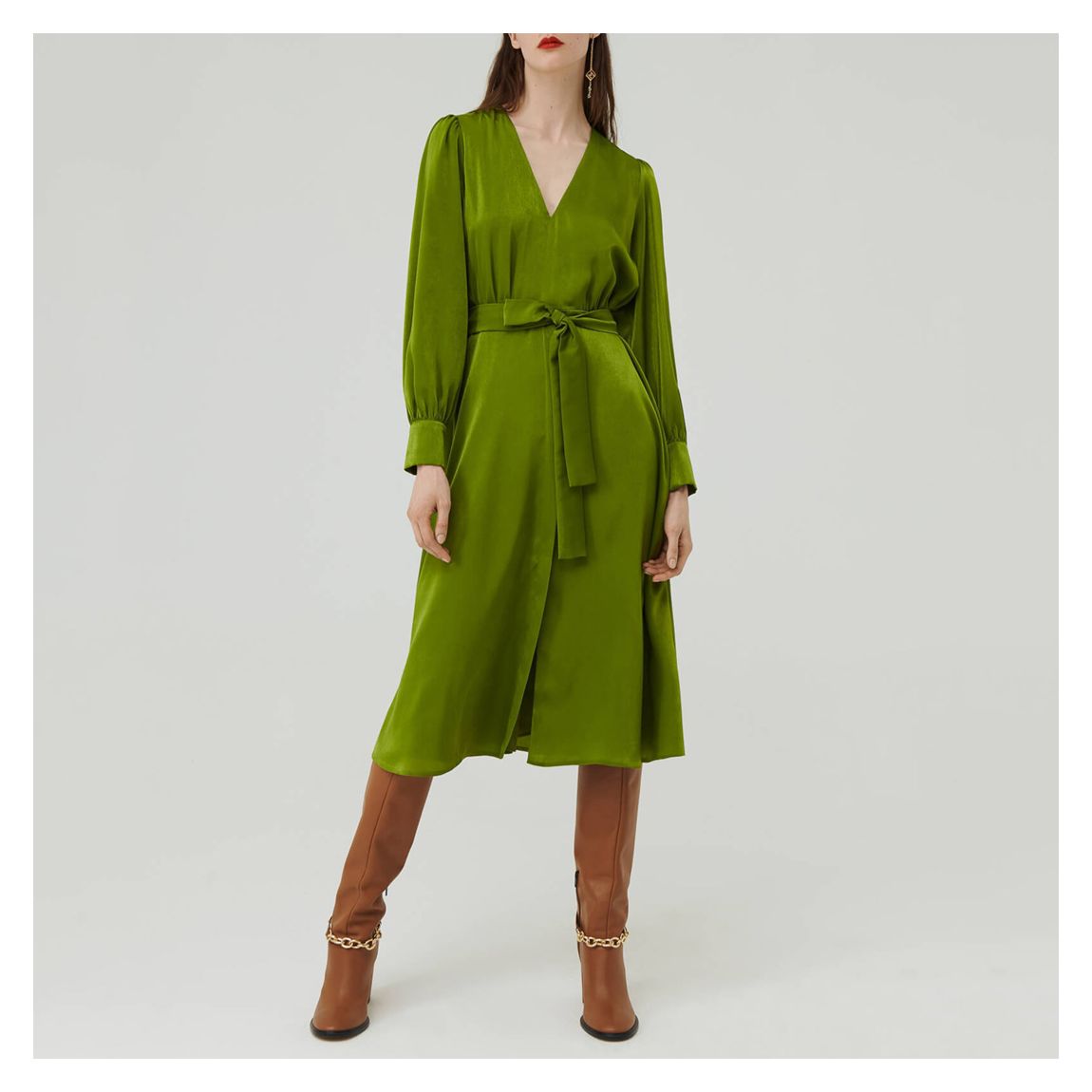 Green Dula Wrap Dress main product photo