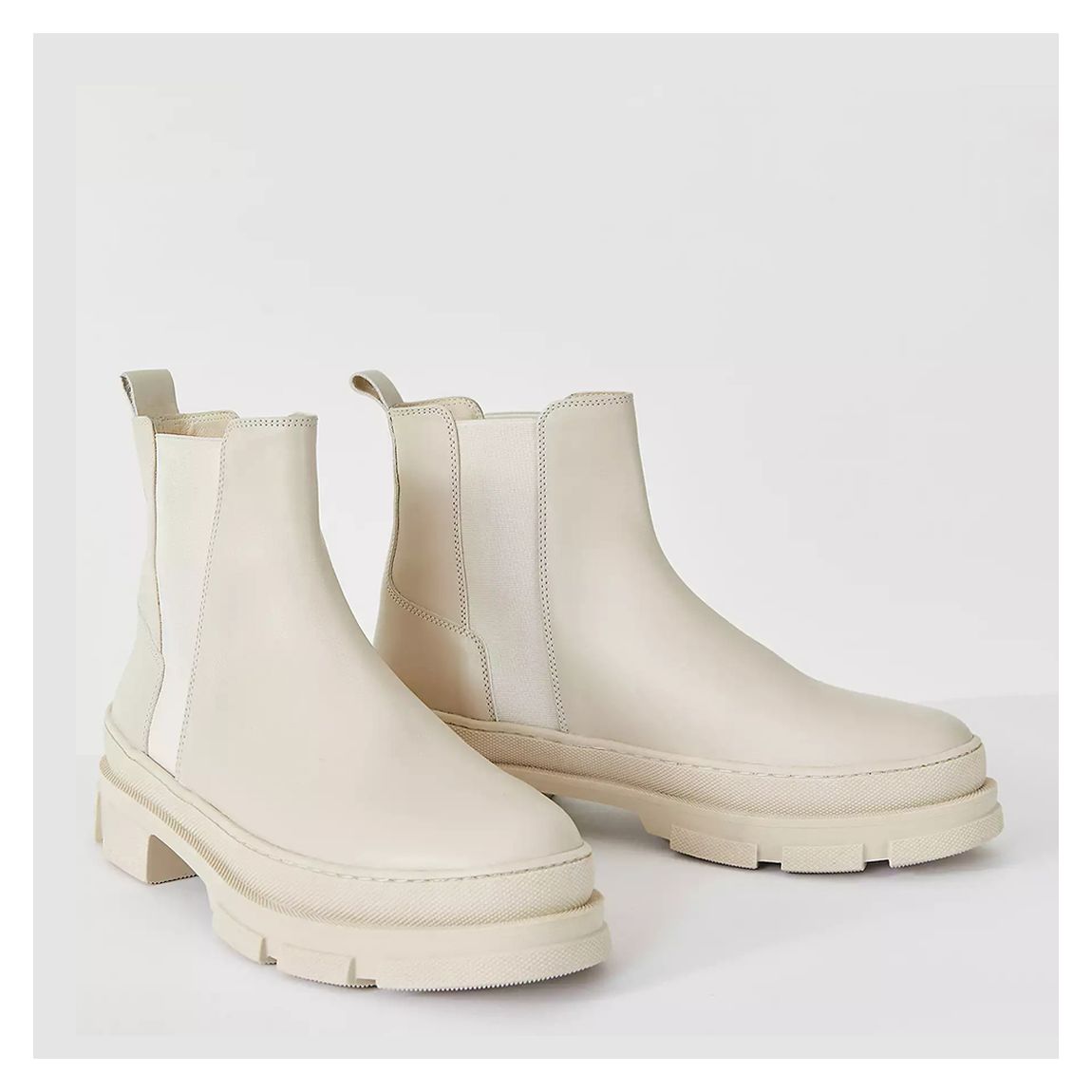 Cream Carter Leather Boots main product photo