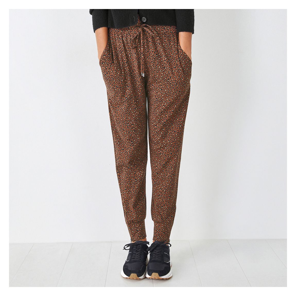 Multi Amie Cotton Leopard Print Joggers main product photo