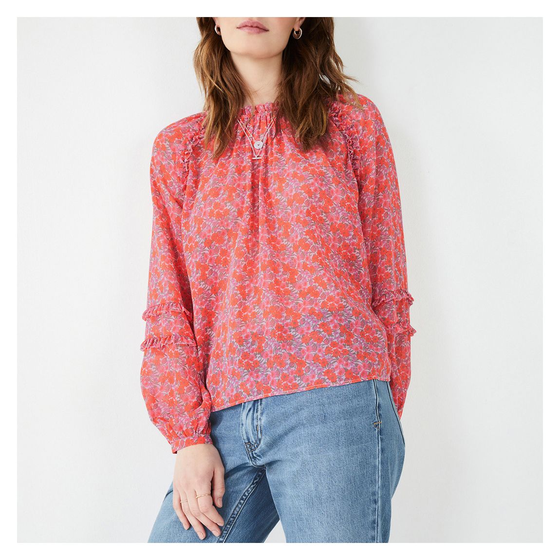 Multi Violette Poppy Print Top main product photo