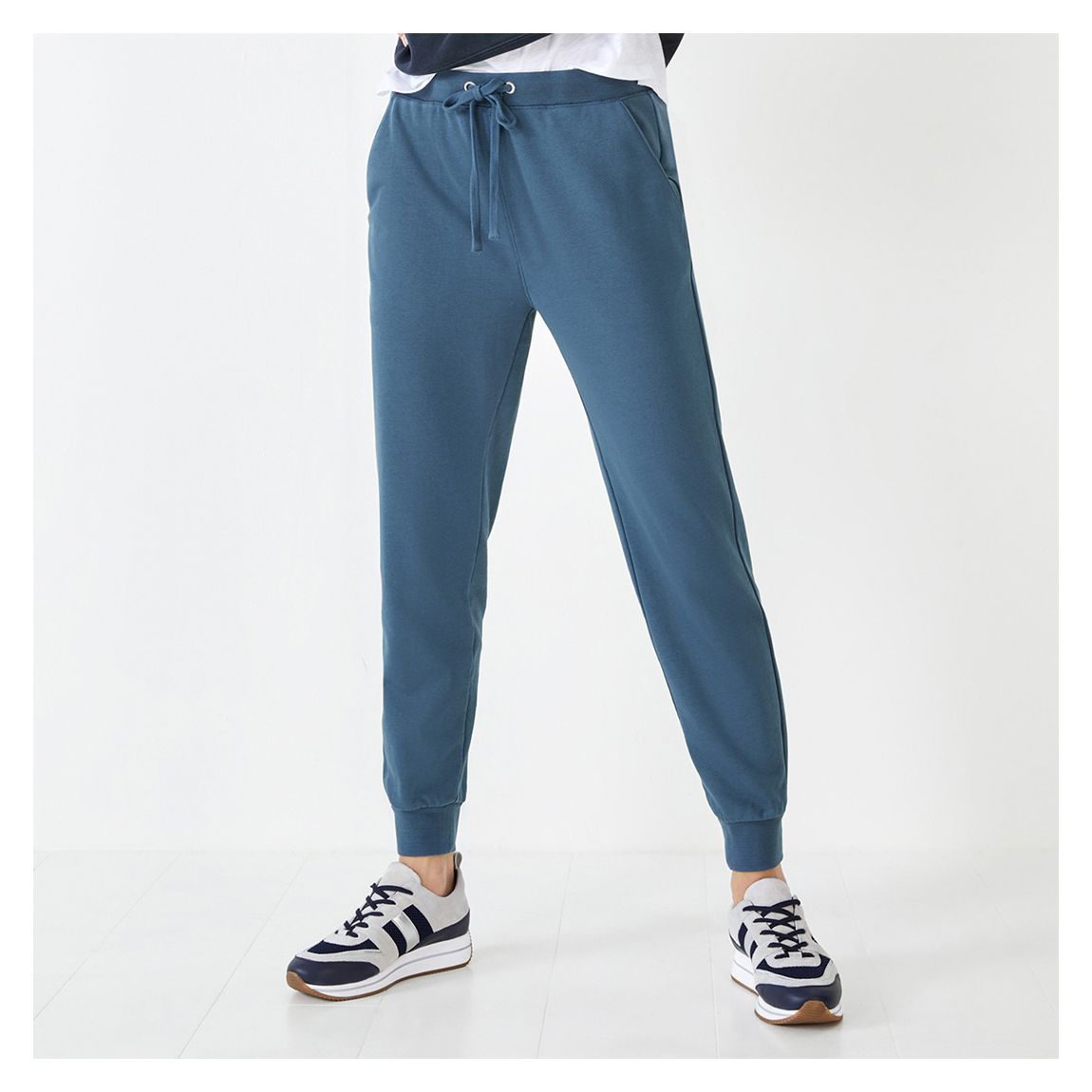 Blue Theia Cotton Blend Slim Joggers main product photo