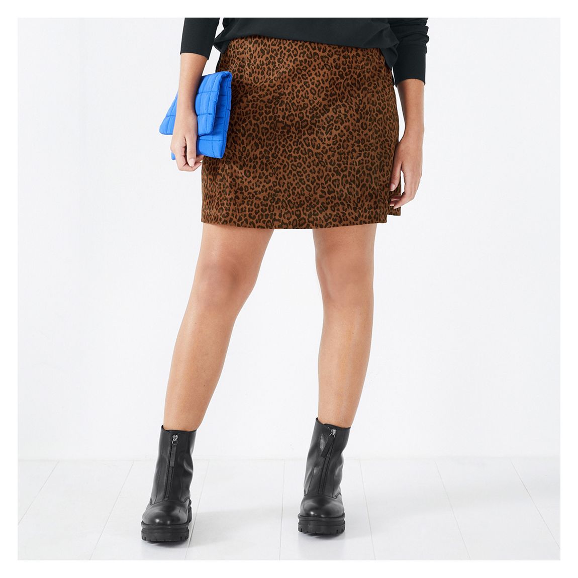 Multi Elekta Suede Leopard Print Mini Skirt main product photo