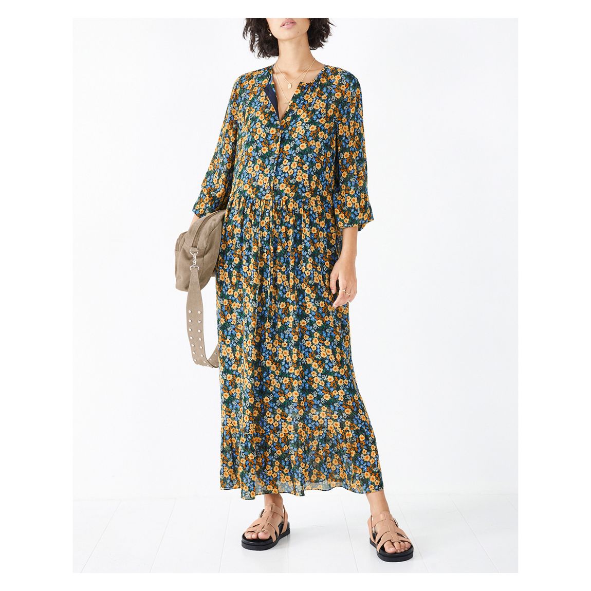 Multi Flora Floral Print Maxi Dress main product photo