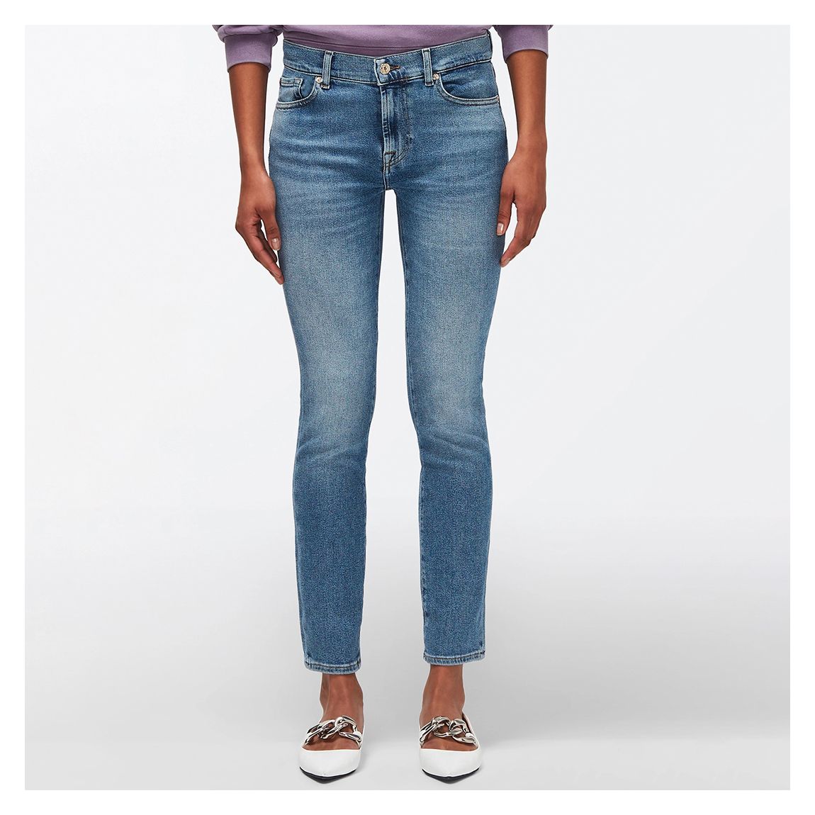 Mid Blue Roxanne Slim Stretch Jeans main product photo