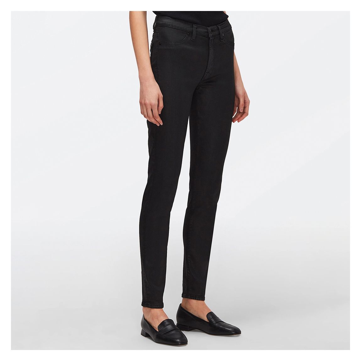 Black Coated Skinny Stretch Jeans main product photo