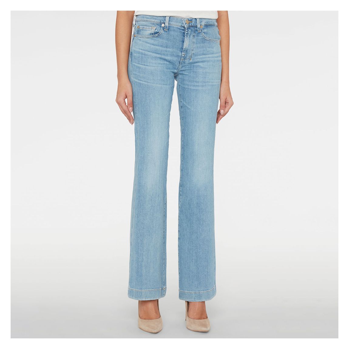 Light Blue Dojo Slim Bootcut Stretch Jeans main product photo